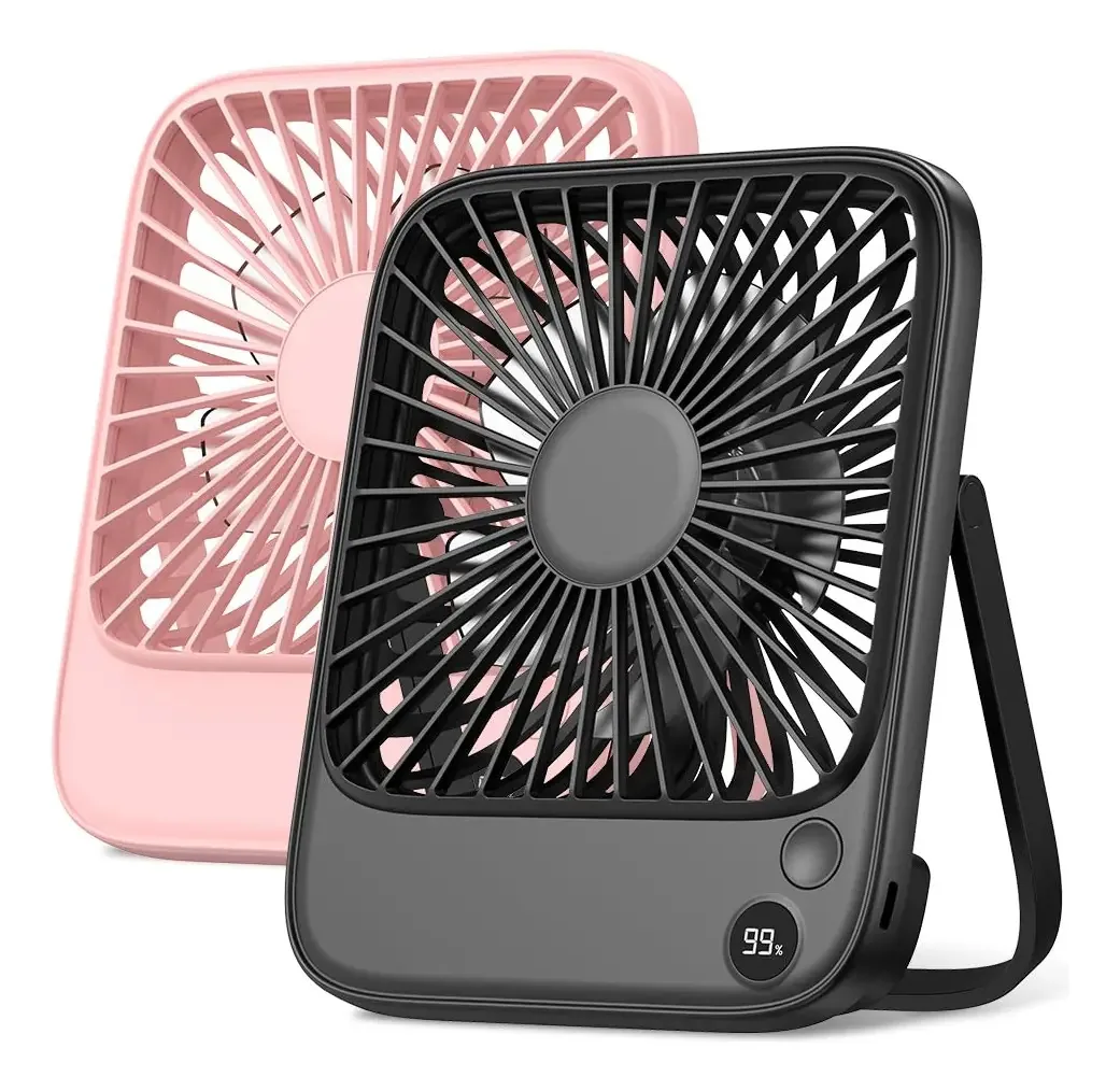 Pacote completo de 2 ventiladores de mesa portáteis da. Cor: preto e rosa