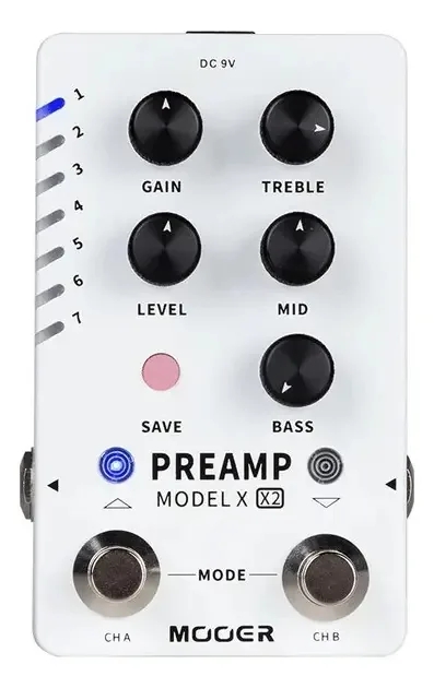 Pedal Digital Mooer Preamp Model X2 Branco 28 Efeitos Impulse Response