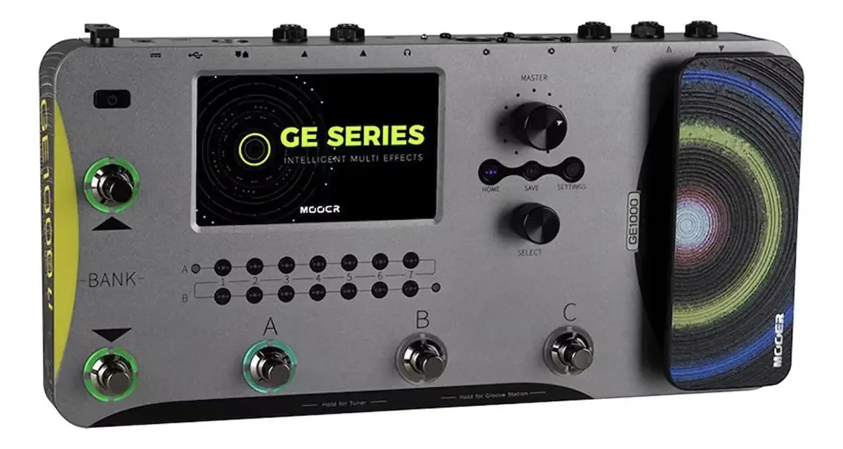 Pedaleira Multi-Efeitos Mooer GE1000 Li Para Guitarra Com Pedal Expressão