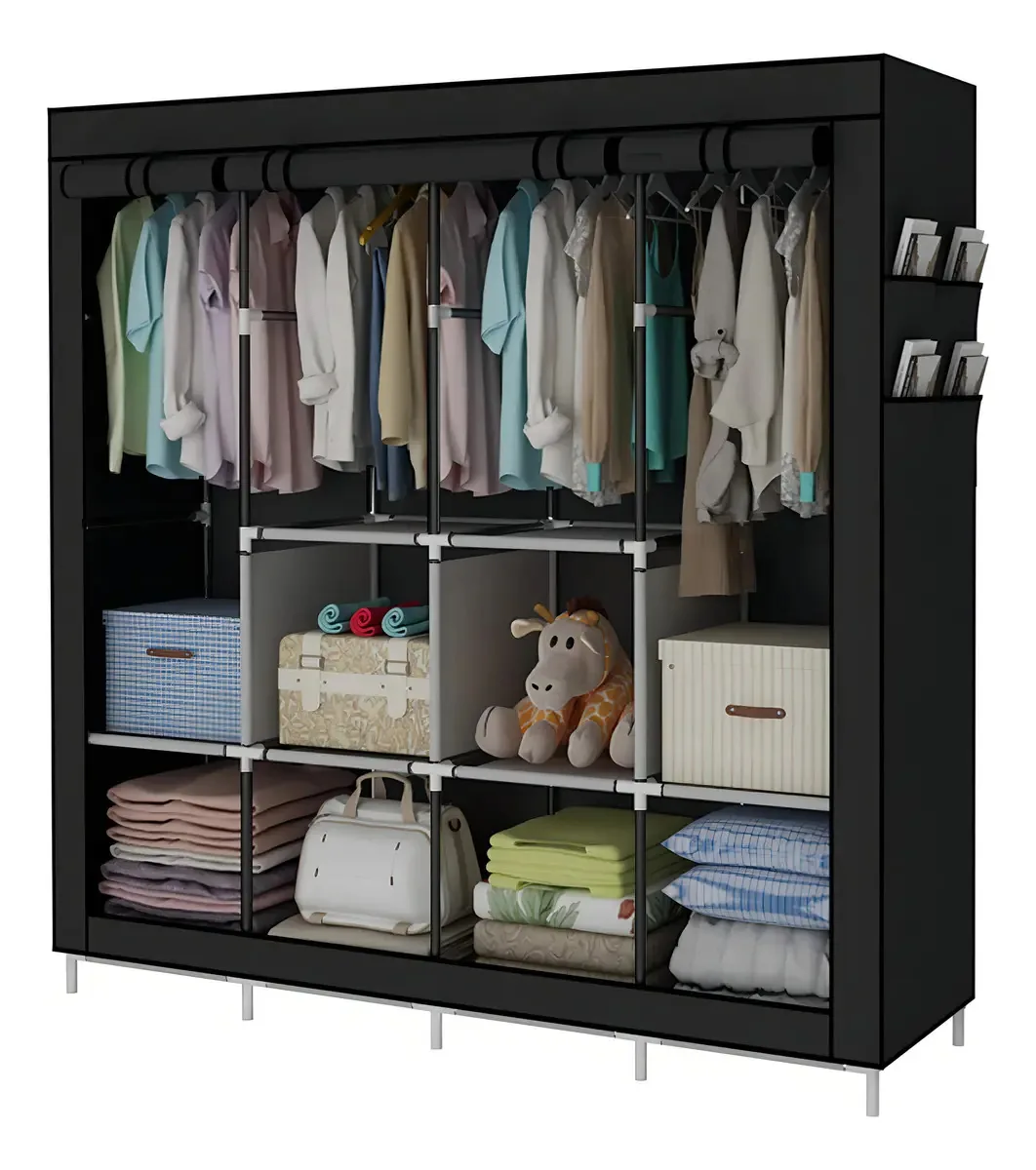 Accstore - Armário portátil com 4 prateleiras para pendurar roupas