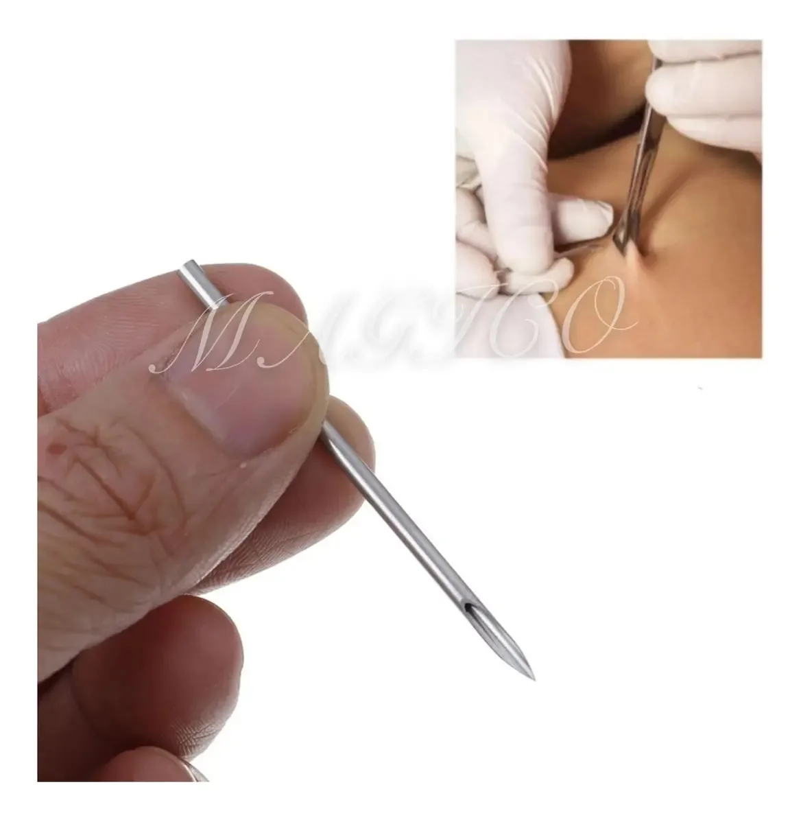 Agulha para piercings no nariz, orelha, umbigo, lábios, sobrancelhas, cor 12g