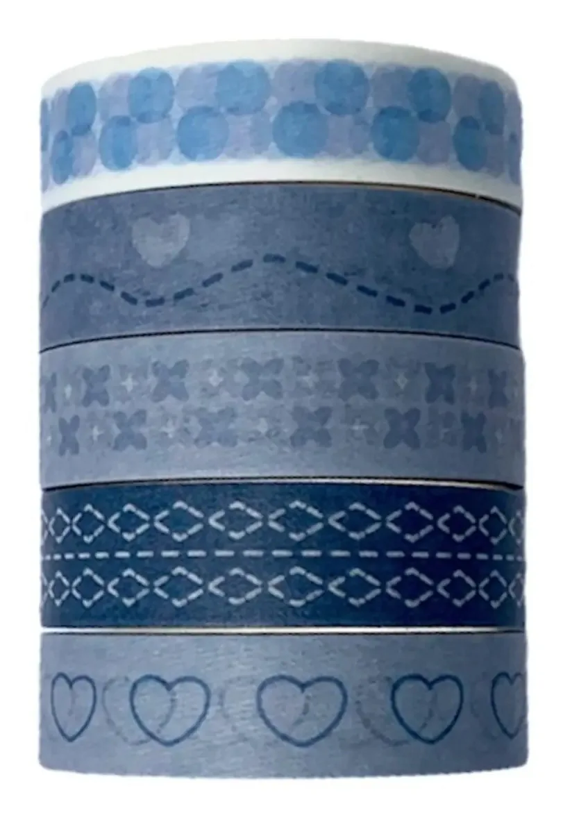 Fitas adesivas decorativas azuis Washi Tapes