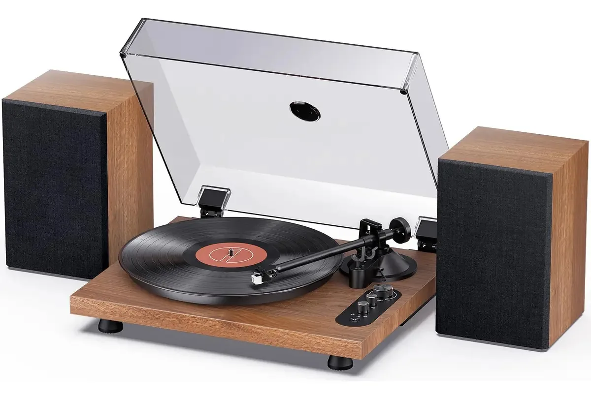 Toca-discos de vinil Bluetooth 1 por um com 2 Alts