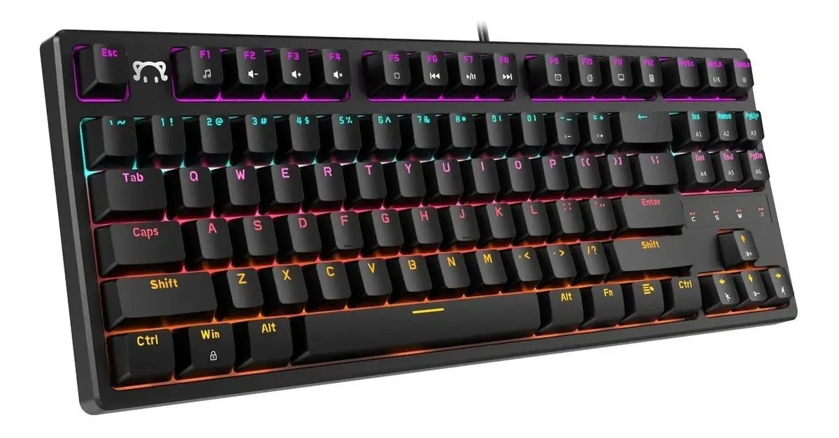 Teclado mecânico retroiluminado Switch Red Tk-Ajazz Daidai Cor do teclado preto