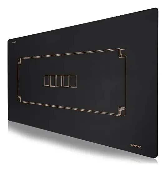 Slowplay Godel Texas Hold'em Poker Mat | Mesa de Pôquer Portátil, Preto e Dourado, 70 X 35 Polegadas, Repelente à Água, Redução de Ruído e Tubo de Transporte para Jogos em Todos os Lugares