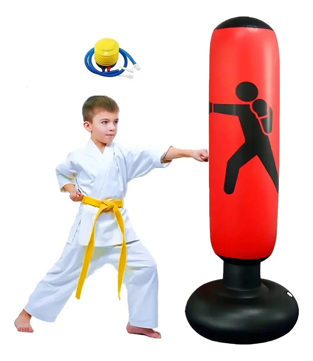 Bolsa de boxe em pé inflável e inflável