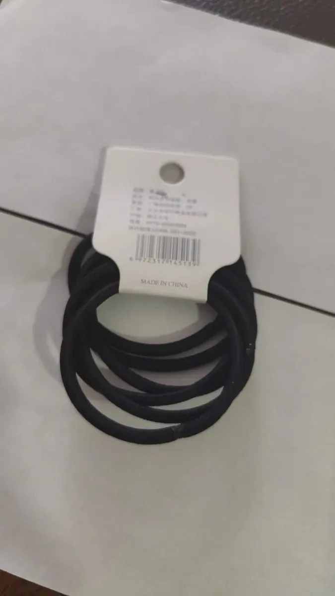 Pacote de faixas de cabelo pretas elásticas retas x 6 unidades Black Smooth