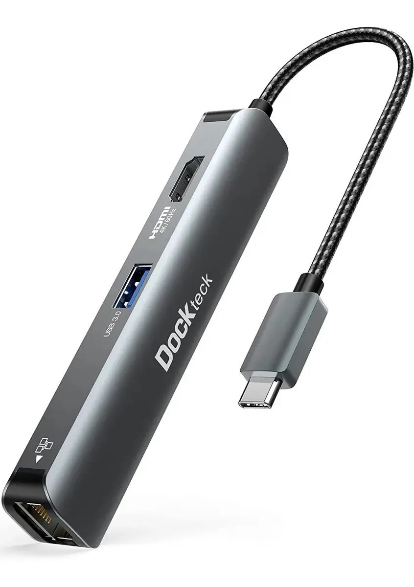 Adaptador Usb C Dockteck 5 em 1 Usb C com 4k Usb C para Hdm