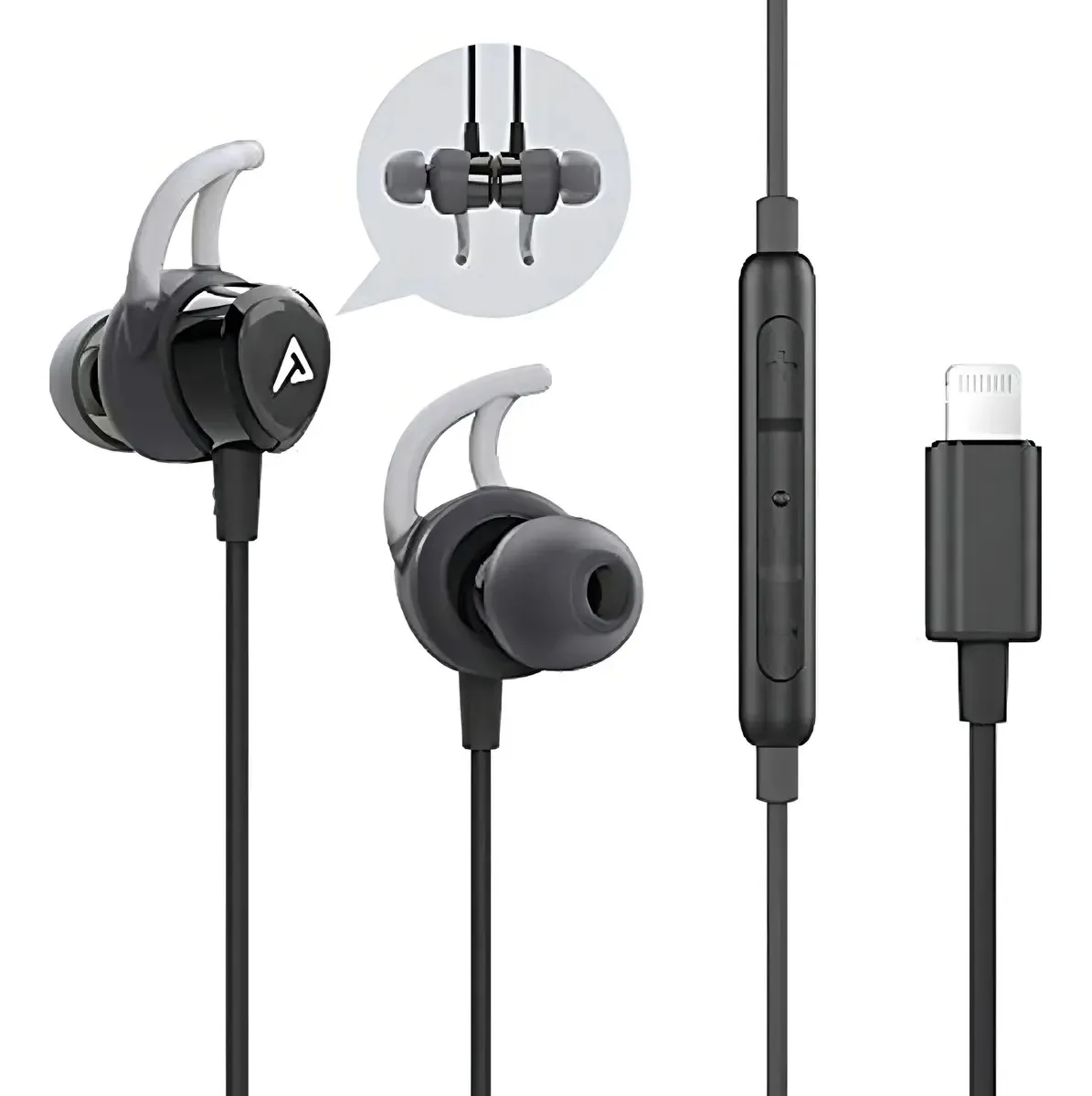Fones de ouvido Adprotech Lightning Fones de ouvido intra-auriculares magnéticos