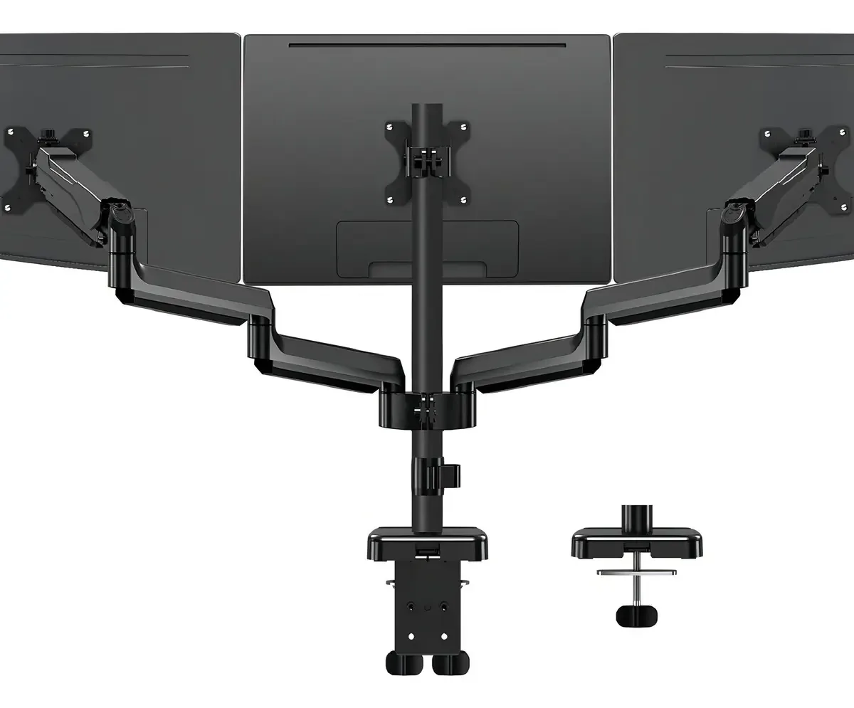 Suporte de montagem para três monitores, suporte para 3 monitores
