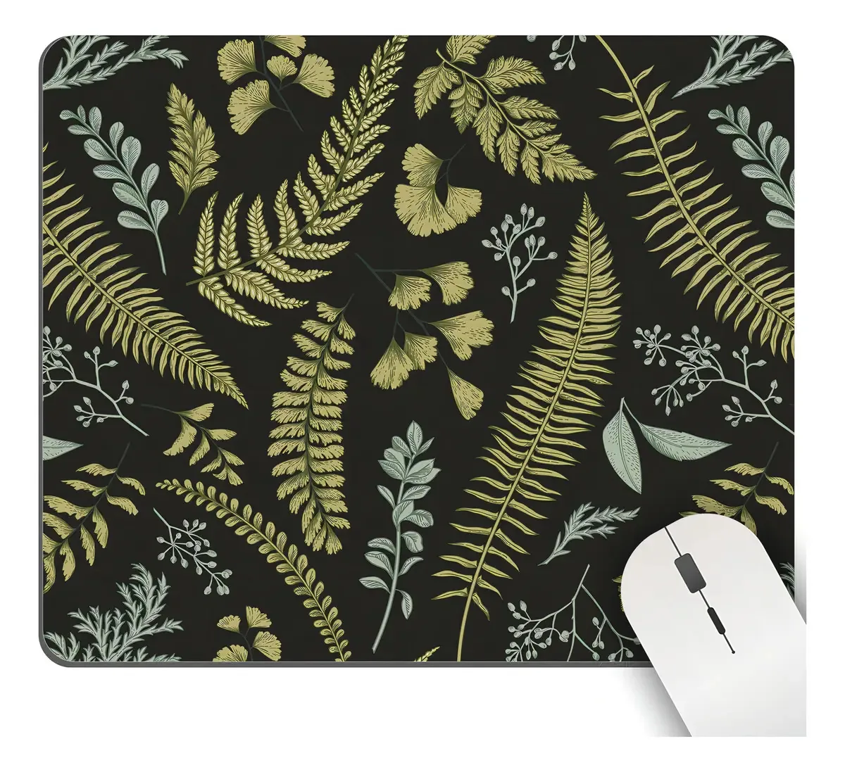 Mouse Pad com folhas verdes, Mouse Pad