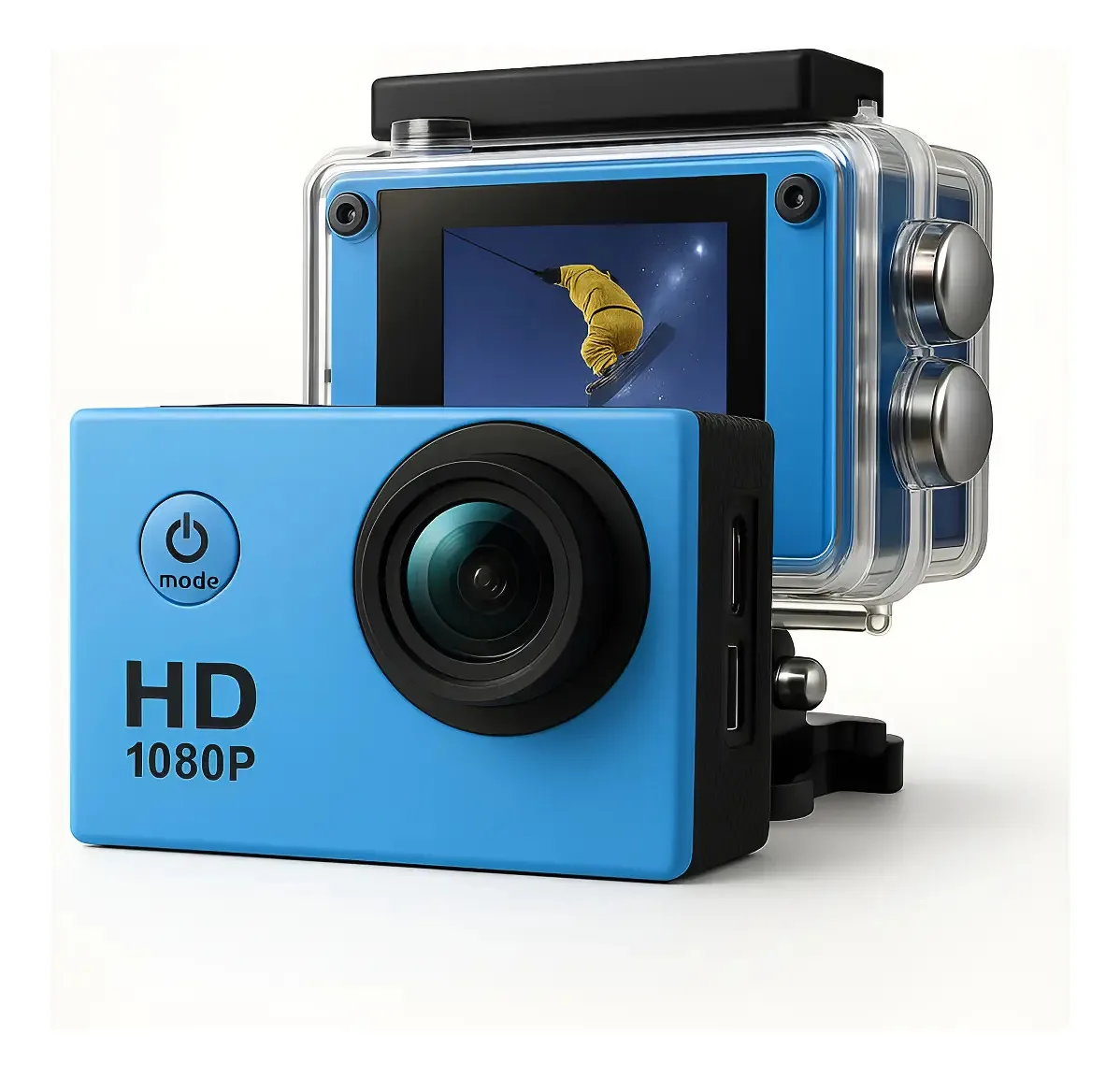 Câmera esportiva impermeável Hd Ultra Hd 1080p Preto Azul