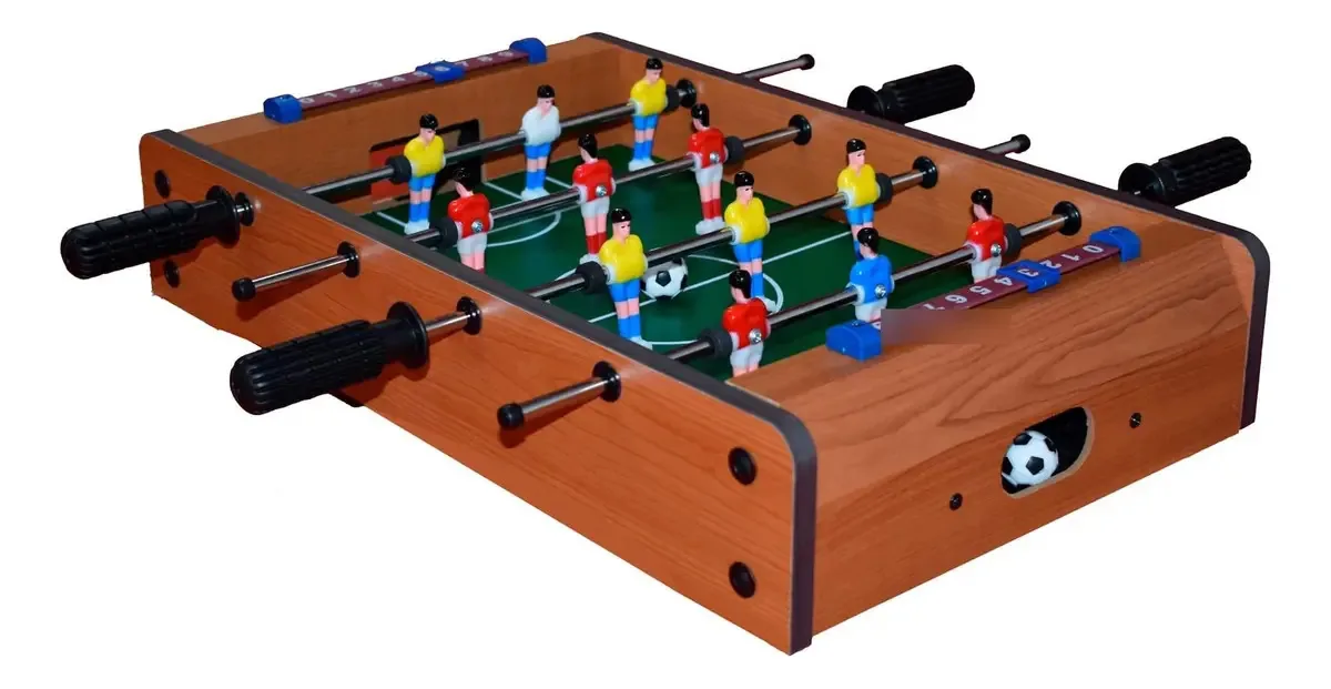 Mesa de Futebol Portátil de Madeira Brinquedo Familiar