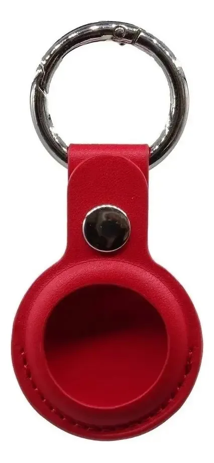 Chaveiro Airtag de couro sintético vermelho Cofolk