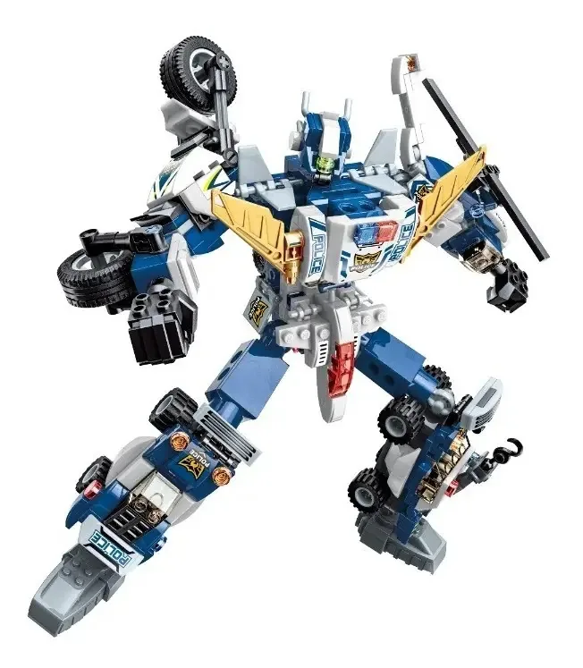 Conjunto de brinquedos Building Blocks Robot Transformers Police Número de peças 78