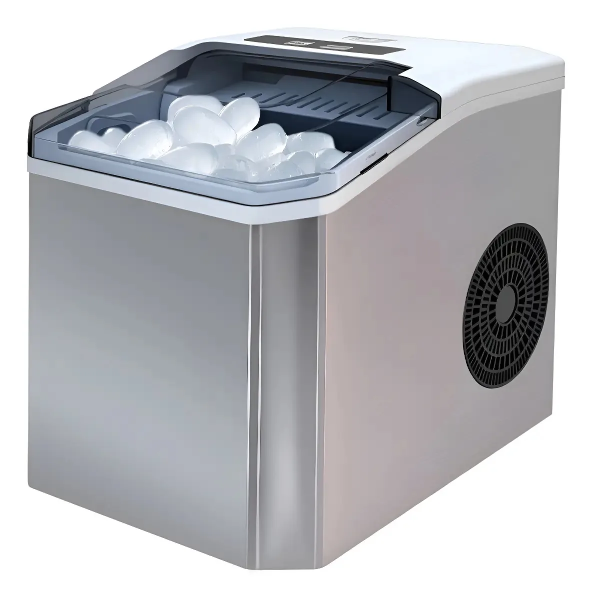 Máquina de gelo elétrica portátil para máquina de gelo doméstica de 1,3 l, máquinas de gelo portáteis de 12 kg/dia, 2 tipos de gelo+cestos+colher