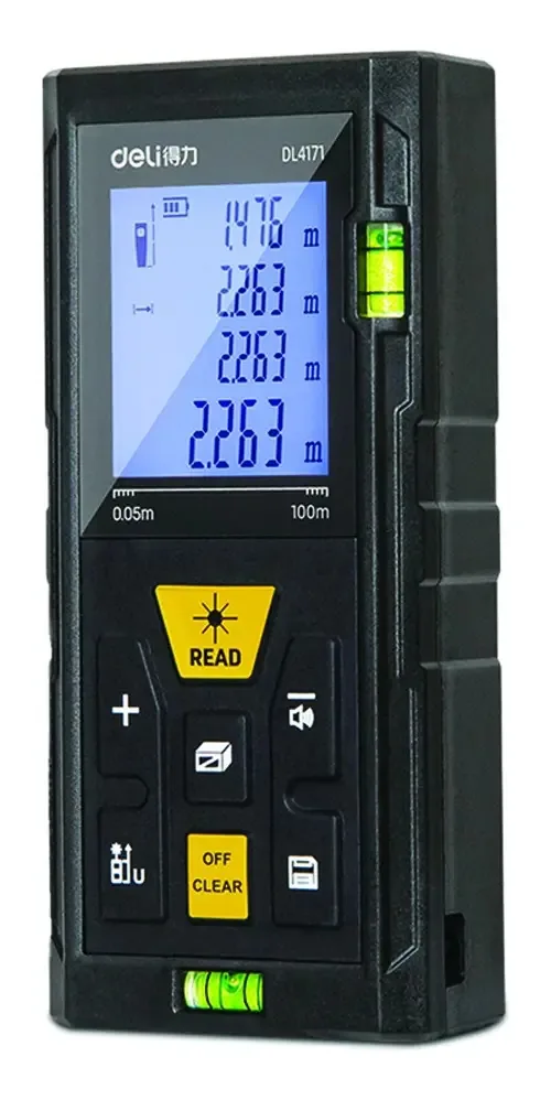 Telêmetro a laser Deli, tela de 100 m, 1,7" Edl-4171