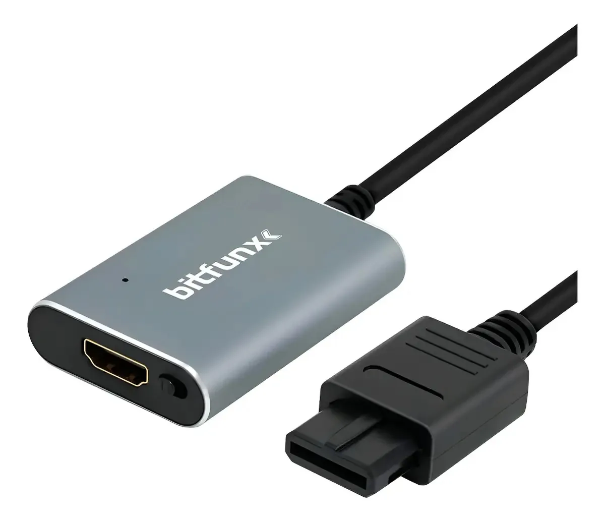 Adaptador conversor HDMI para consoles SNES/N64/SFC/NGC cor preta