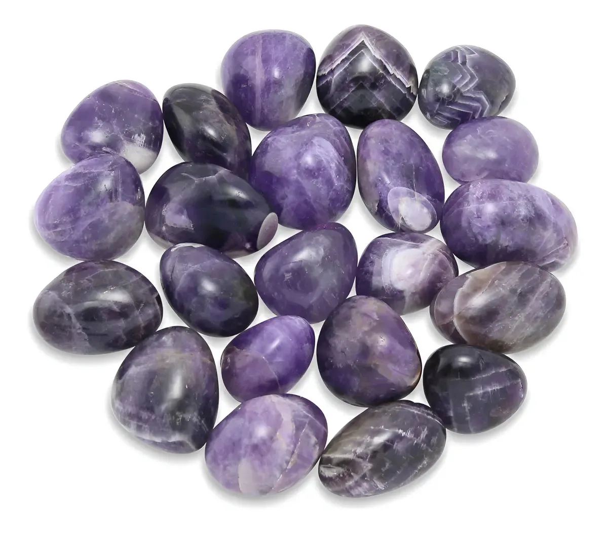 Quartzo ametista natural polido, pedras decorativas, 10 peças