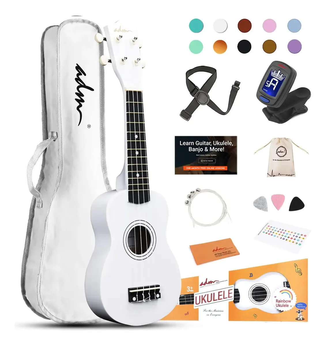 Ukulele Adm Soprano para iniciantes Ukulele de 21 polegadas