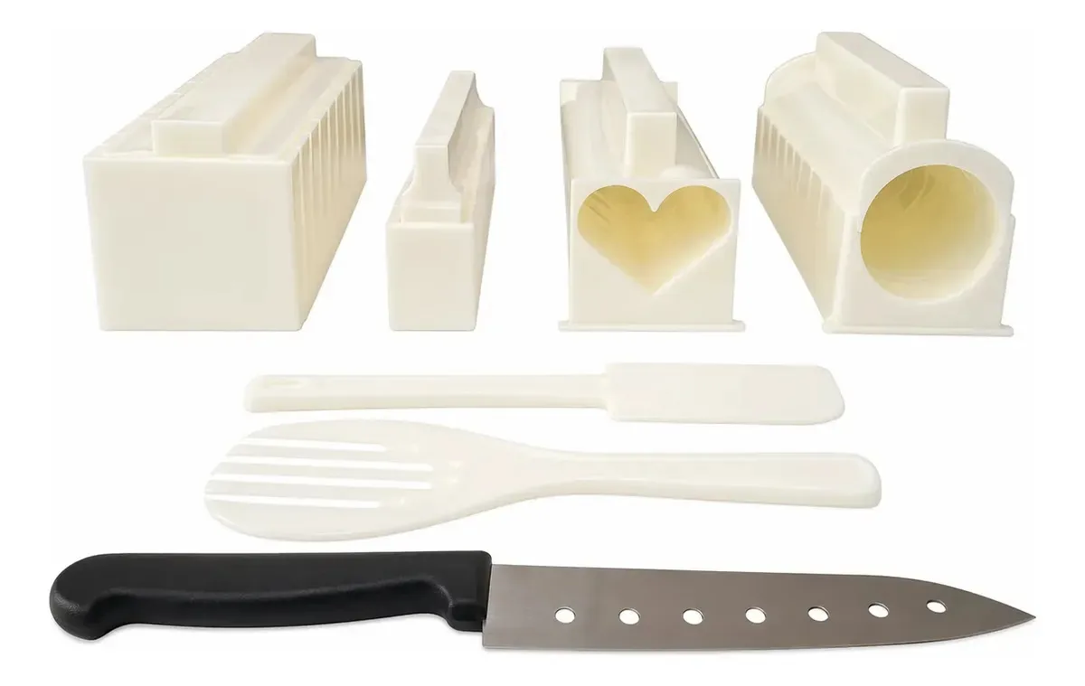 Kit Sushi Taichi 11 Peças Molde Arroz Formatos Coração Quadrado