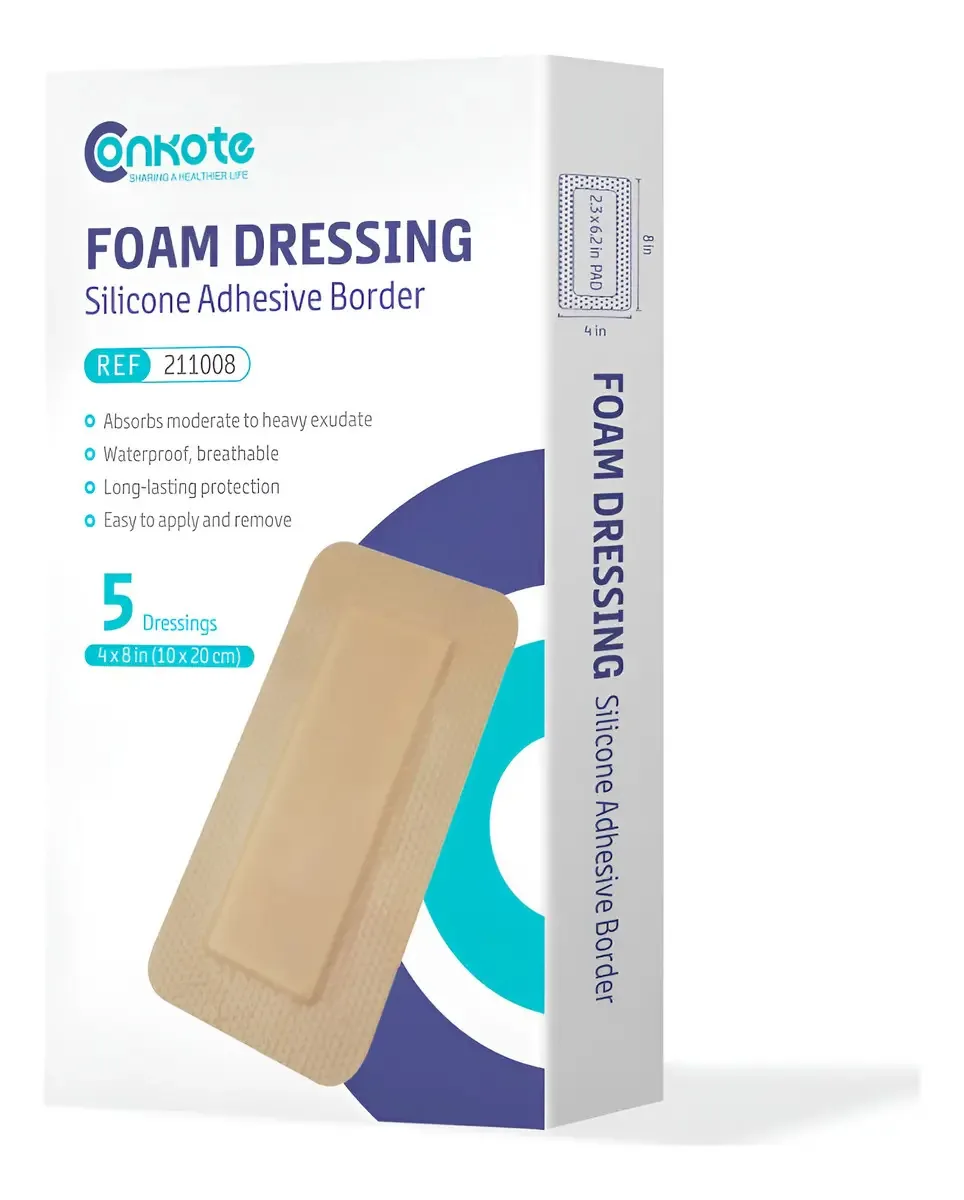 Adesivo De Silicone Para Curativos De Espuma, 10 X 20 Cm, 5