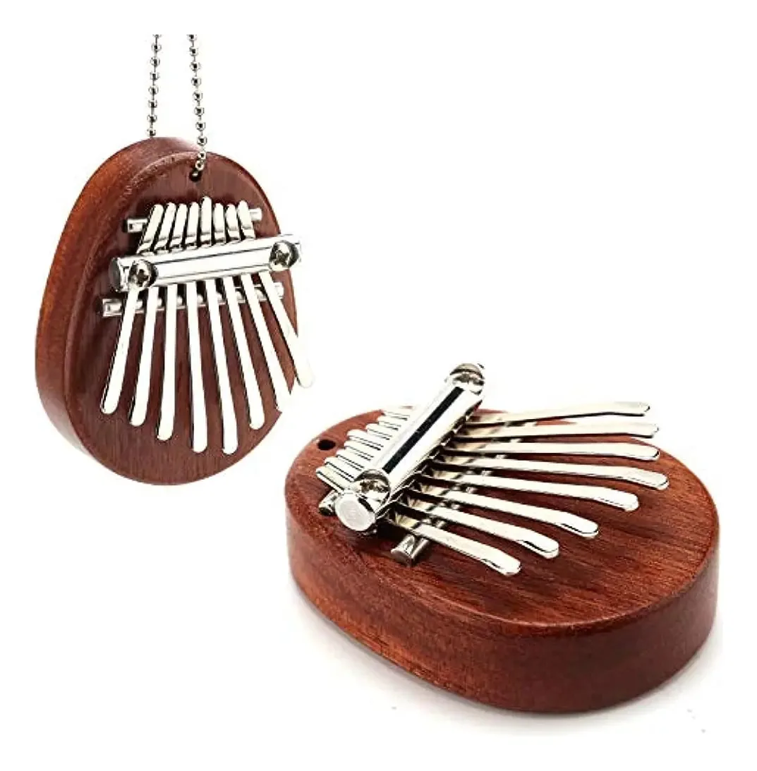Mini piano de polegar Aiex de 8 teclas com bolso com cordão