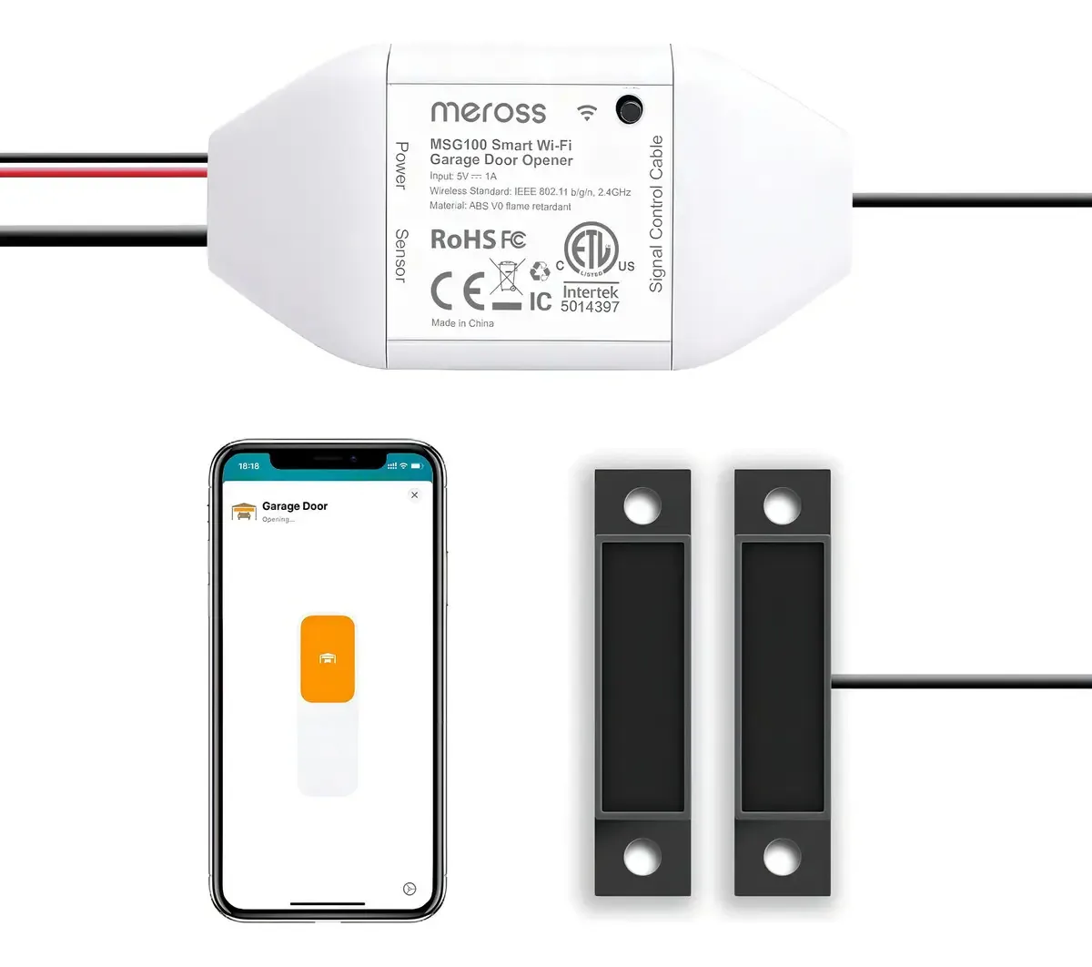 Meross Controle Remoto Portas Pack 2 Cinza