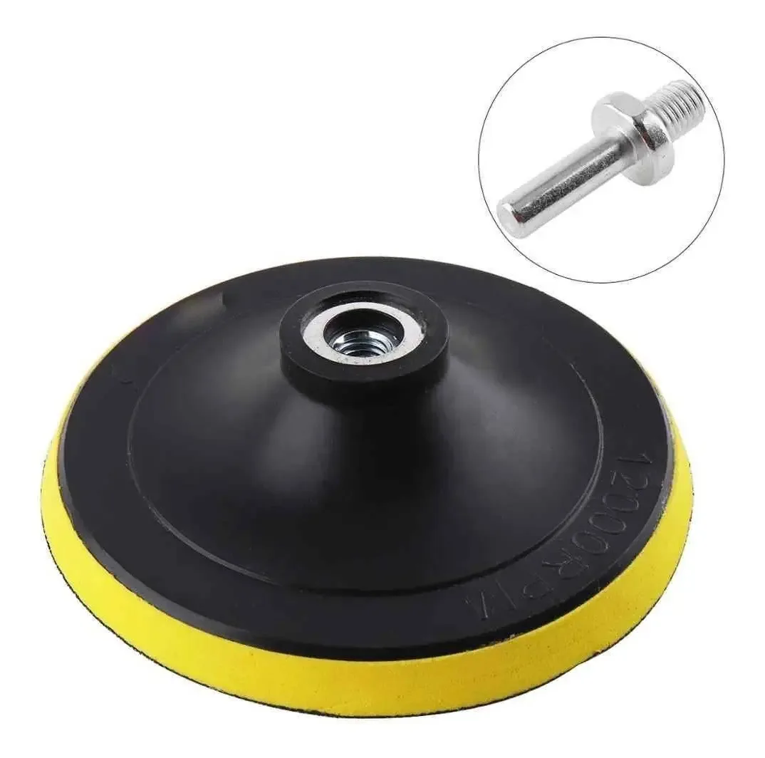 Disco de polimento de velcro de 7 polegadas, esmeril e broca+5 lixa