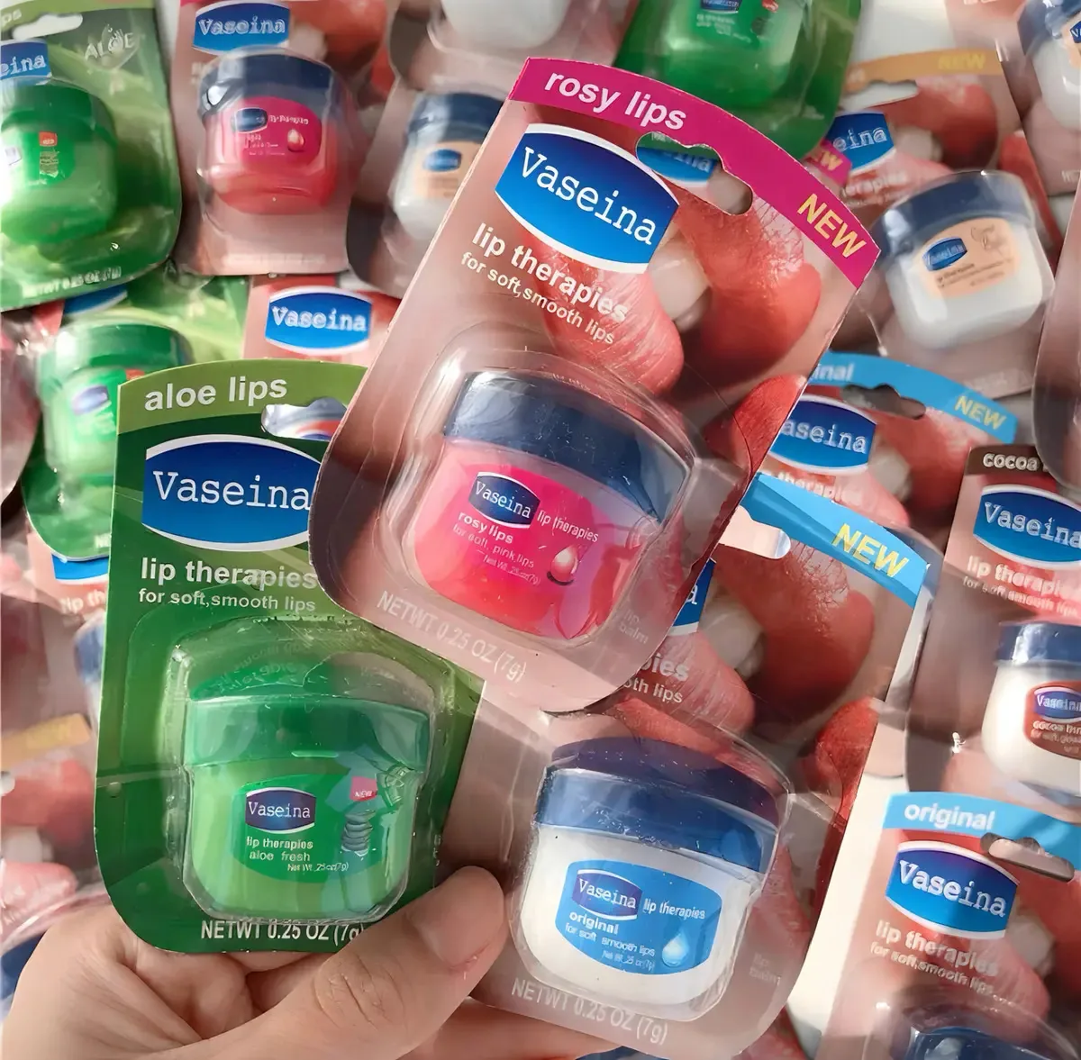 12 Bálsamos Vaselina Lip Therapies para lábios
