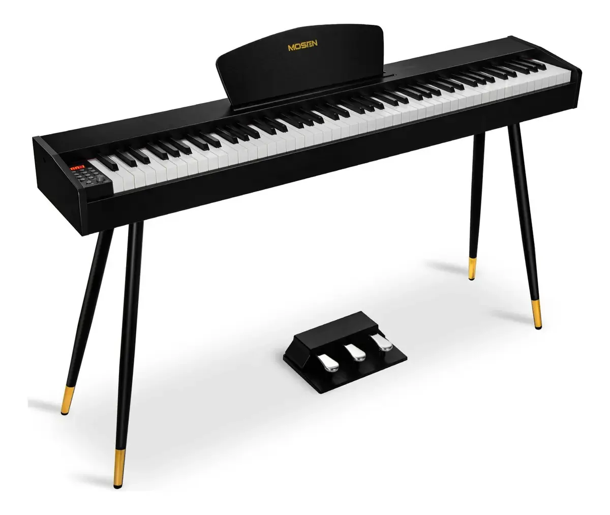 Mosen - Piano digital pesando 88 teclas, piano elétrico. Cor: Preto