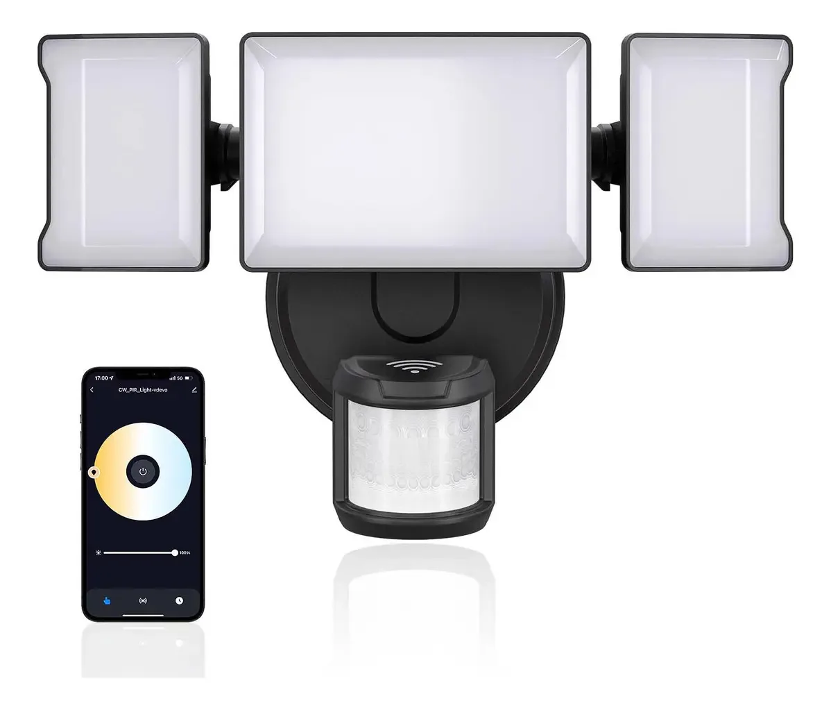 Holofote LED inteligente para exterior Olafus 55W