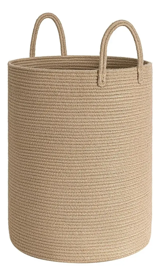 Cesta de roupa suja alta de tecido Goodpick, cesta de vime 72L P