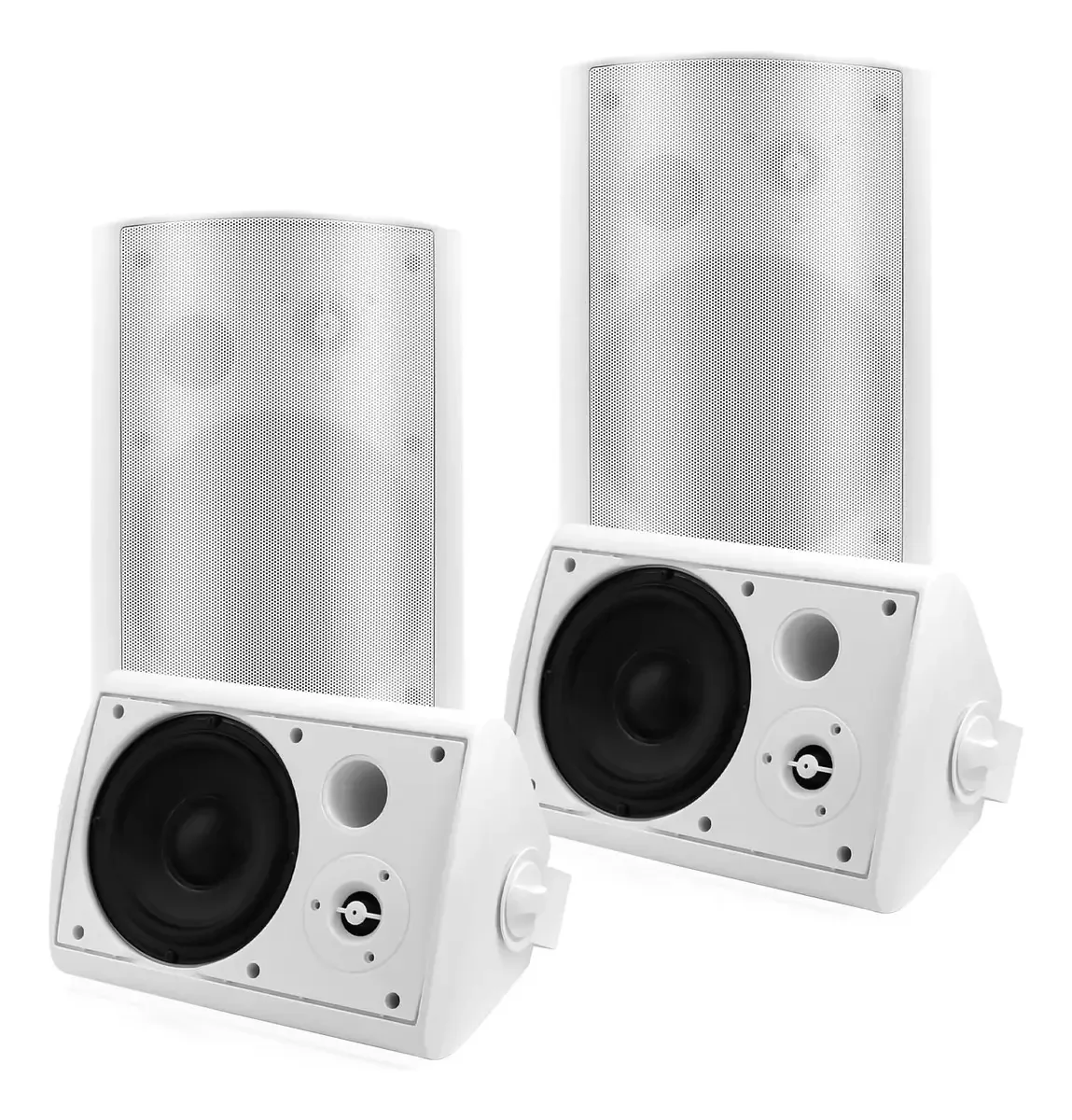 Studiofinix Alto-falantes Passivos Externos De 6,5 Polegadas Com 800 Watts E Graves Potentes, Alto-falantes De Parede Resistentes À Água Para Pátio E Jardim (2 Pares, Branco)