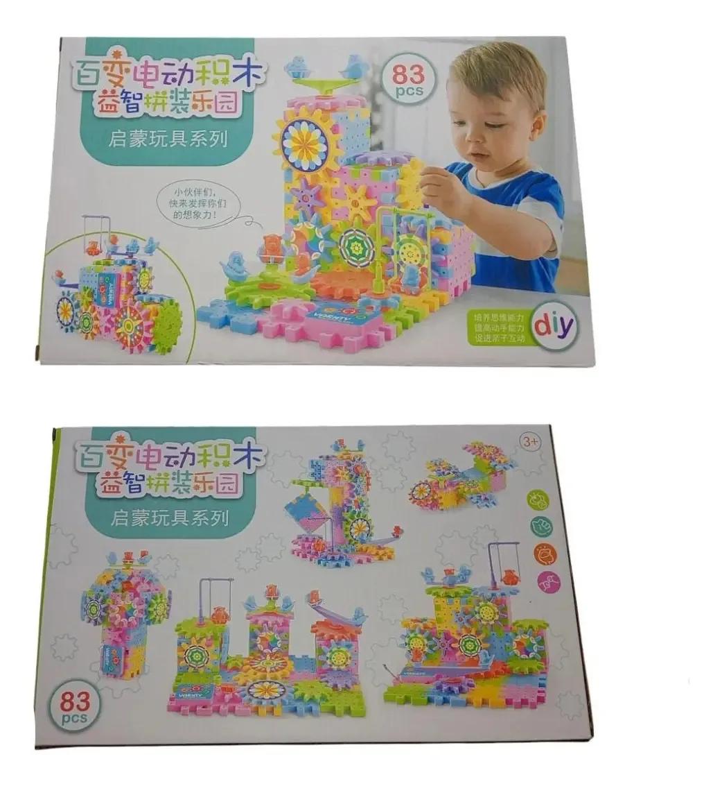 Conjunto de blocos de encaixe didático multicolorido 83 peças 83 peças