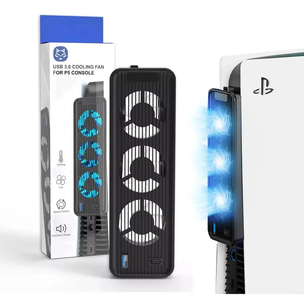 Ventilador de refrigeração LED poderoso para Playstation 5