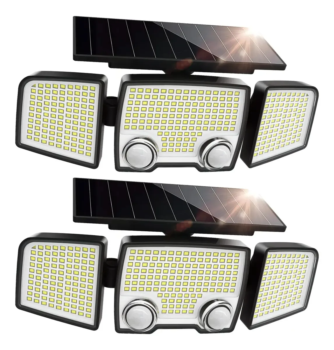 Luzes solares externas Ume, 332 LEDs, 7000K, luzes solares