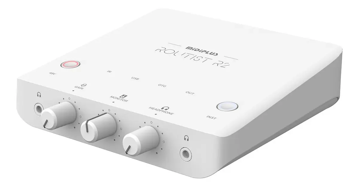 Amw Midiplus Routist R2 Interface De Áudio Otg Usb Podcast Cor Branco