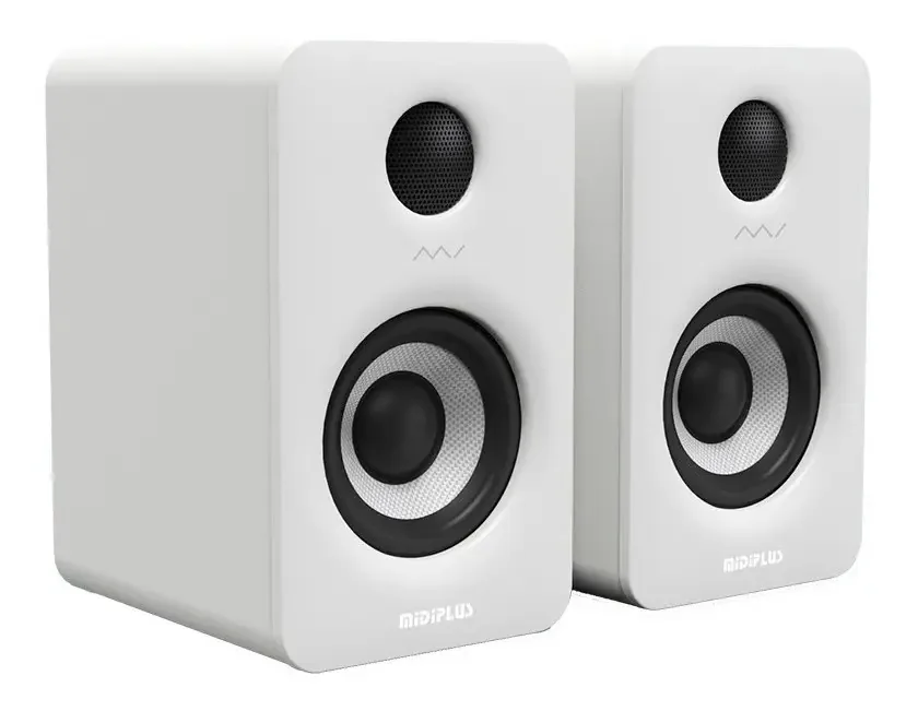 Monitores de estúdio ativos Midiplus Midiplus Mi3, par branco de 50w