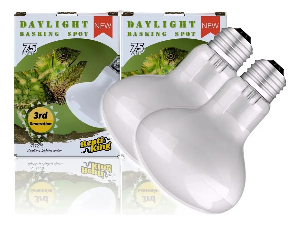 Lâmpada de calor UV para répteis, 2 lâmpadas de 75 W