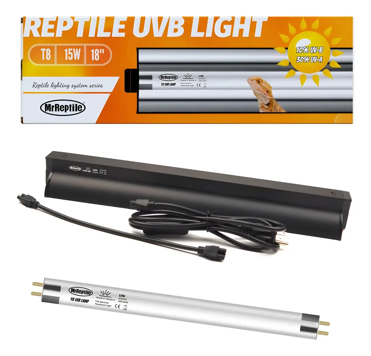 Luz de réptil Mreptile Uvb T8, lâmpada Uvb 15w 10.0 para