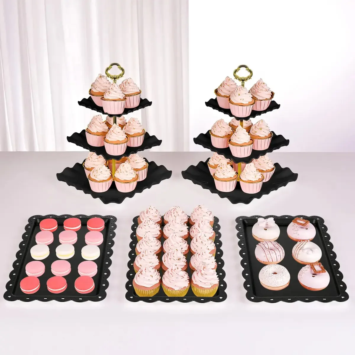 Conjunto Nwk de 5 suportes para bolos com 2 suportes D grandes
