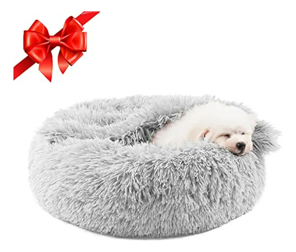 Camas para cães pequenos, cama de donut com cobertor, lavável e