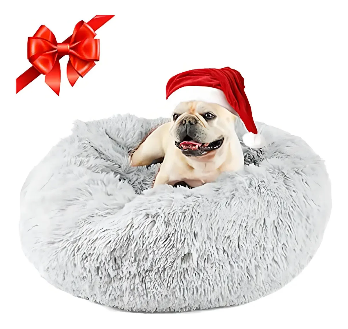 Camas para cães pequenos e médios, cama de donut com cobertor