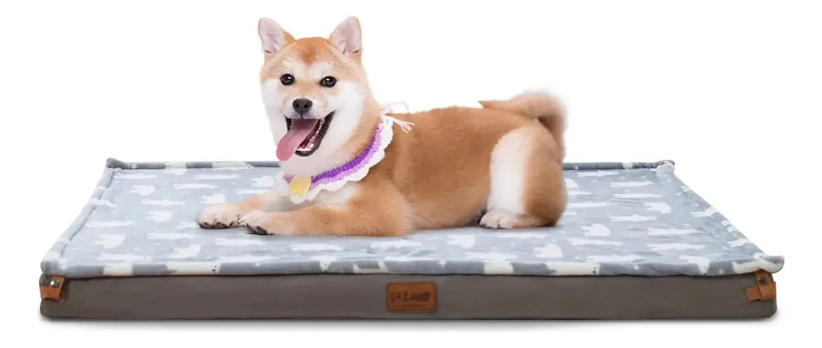 Camas grandes para cães Himax, cama ortopédica impermeável. Cor: cinza com cobertor