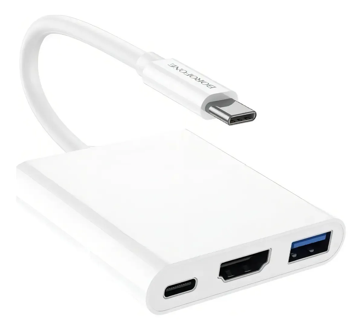Hub USB Borofone DH4 de cor branca
