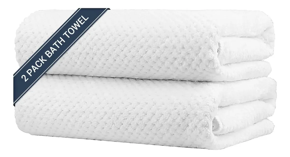 Conjunto Homex de 2 toalhas de banho de microfibra ultramacias. Microfibra branca