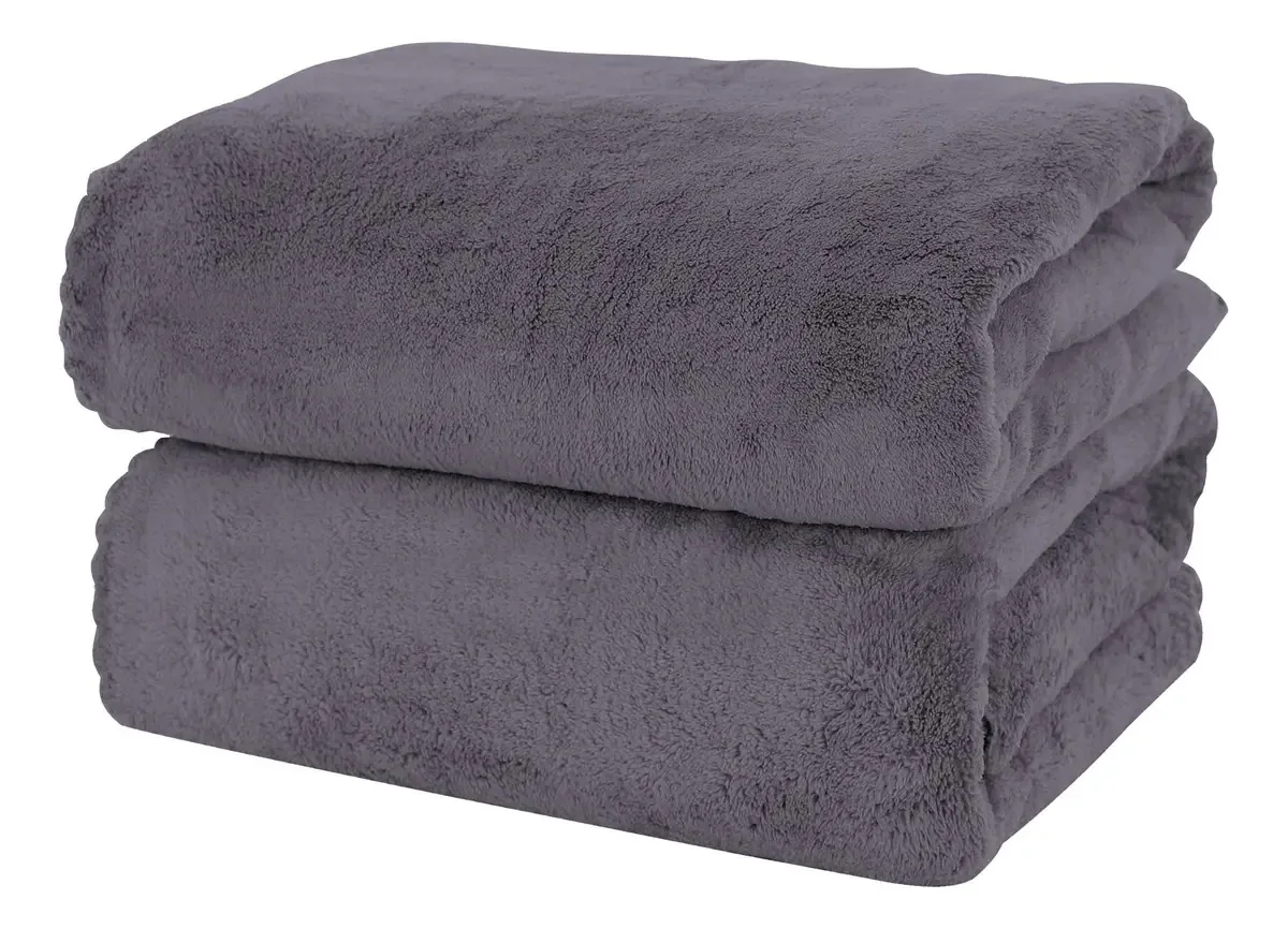 Conjunto de 2 toalhas de banho de microfibra absorvente