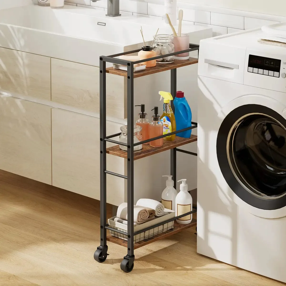 Mobiliário Organizador de Banheiro Mahancris ArChr1501z MDF - Preto
