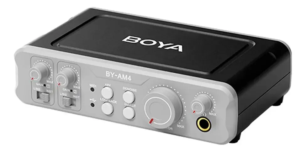 Mixer De Áudio Boya By-am4 Canal Duplo Preto
